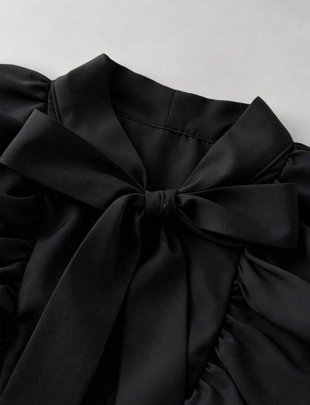 Black Ruffled Detail Blouse - Picture 4 of 5